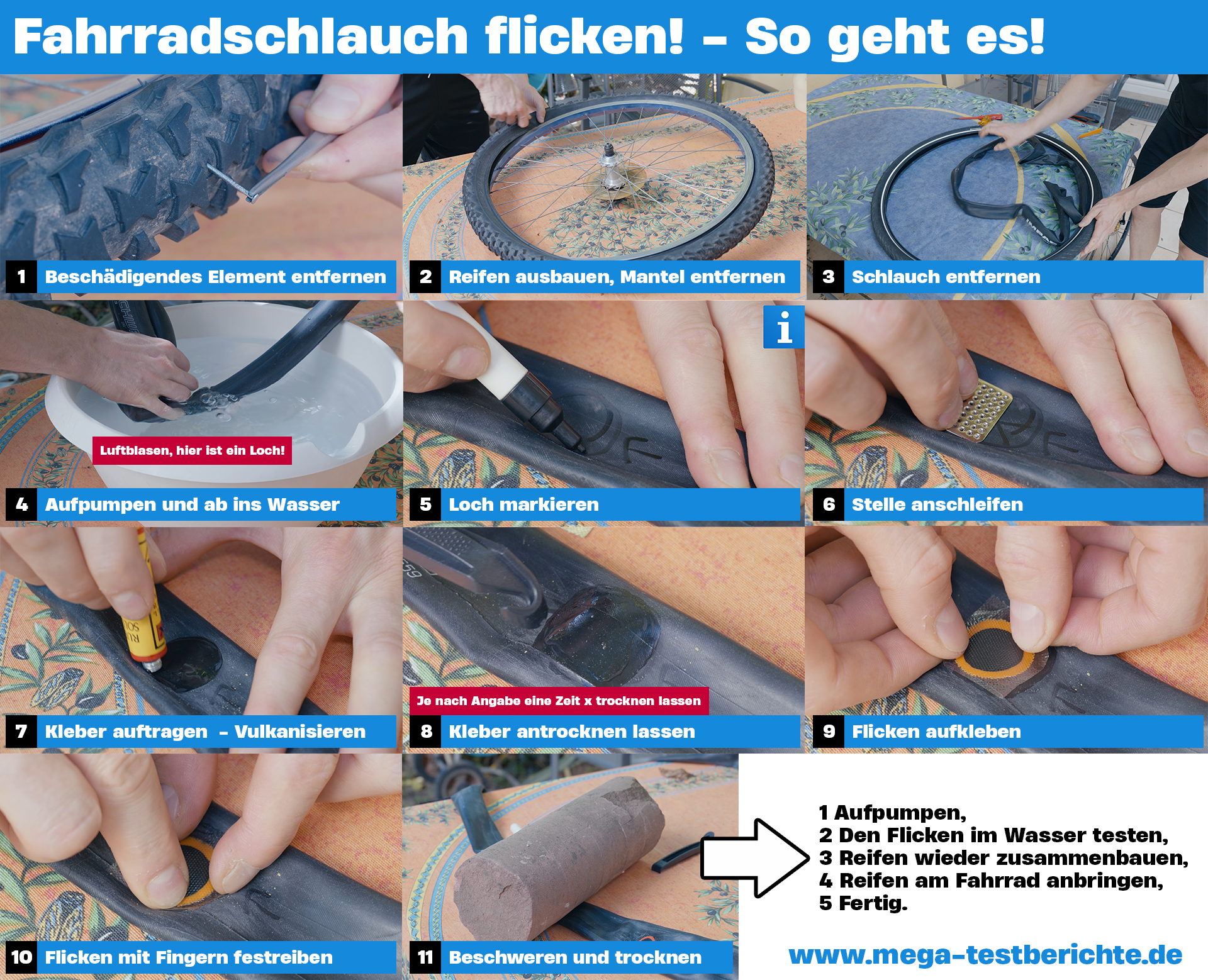 Fahrradreifen flicken - Fahrrad Anleitungen