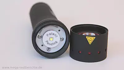 LED LENSER P 7.2 - Taschenlampe geöffnet, LED