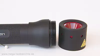 LED LENSER P5.1 im Test - Taschenlampe geöffnet