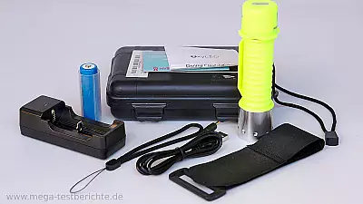 oxyLED DF-20 wasserdichte Taschenlampe Lieferumfang