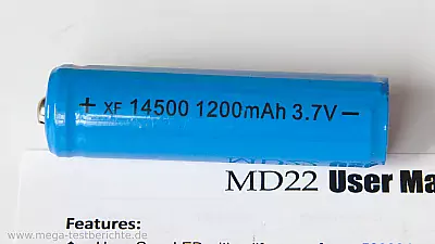oxyLED-MD22 Taschenlampe - 18650er Akku