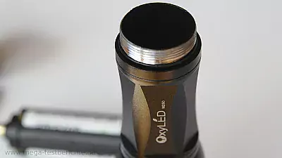 oxyLED-MD50 Taschenlampe - Deckel abgeschraubt