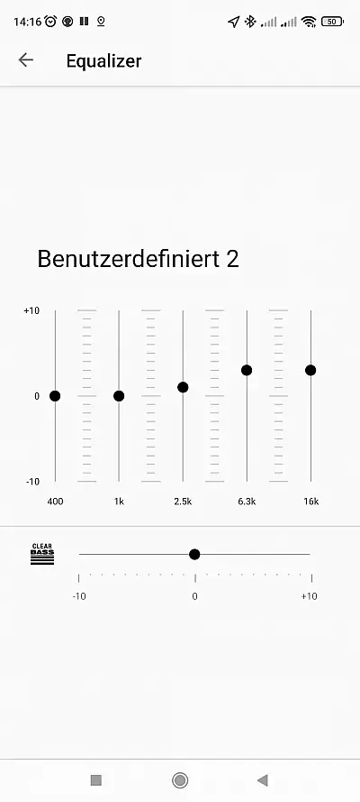 Die App des Sony Xm5 - Equalizer