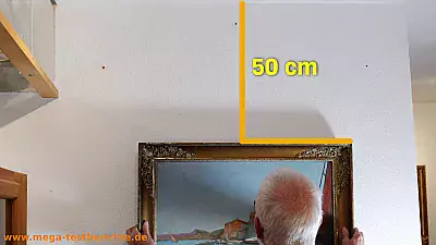 Bild auf die richtige Höhe hängen