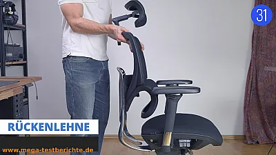 Clouvou MasterSeat - Rückenlehne in der Höhe verstellen