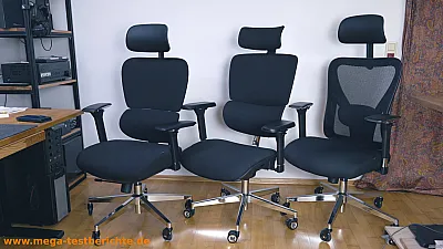 Alle drei Clouvou Bürostühle im Vergleich