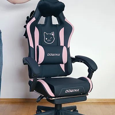 DOWINX Gaming-Stuhl mit Katzendesign in Pink
