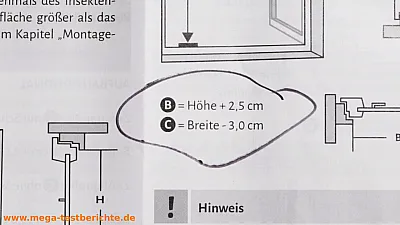 Fliegengitter Bausatz - ACHTUNG - Werte aus der Anleitung addieren