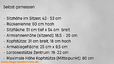 Lutivo Alpha Stuhl - Stuhlmaße