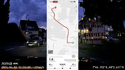 70mai A810-Lite Dashcam - Gefahrene Strecke