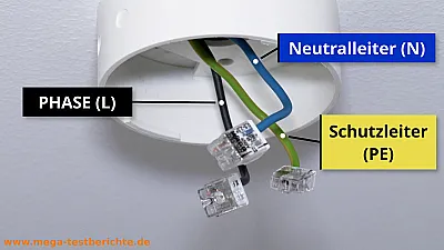 Die drei Adern für den Lampenanschluss Die drei Adern für den Lampenanschluss