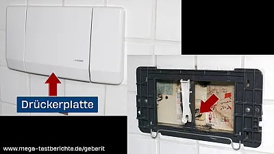 Drückermechanismus eines Unterputz-Spülkastens Drückermechanismus eines Unterputz-Spülkastens