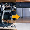 Schreibtisch Kabelchaos aufgeräumt - DESKSPACE Wrap