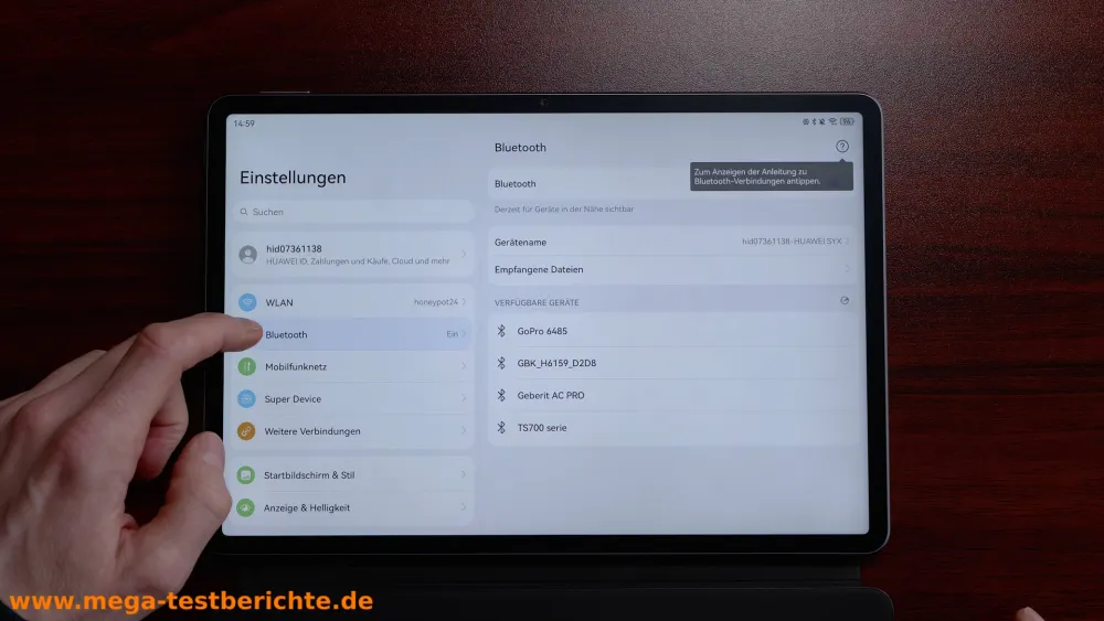 HUAWAI MatePad 11.5 S 2026 - Einstellungen von Harmony OS