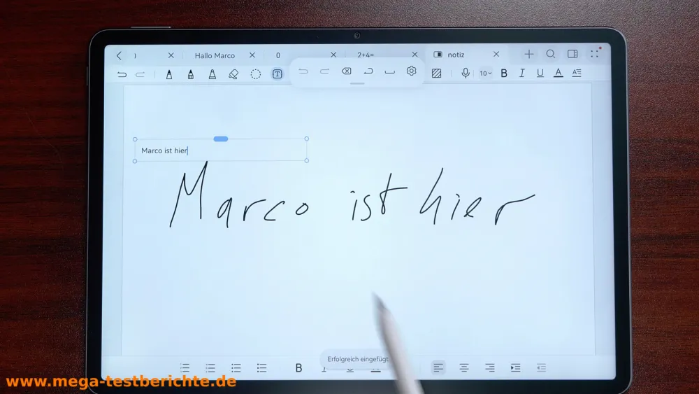 HUAWAI MatePad 11.5 S 2026 - Schrift umwandeln