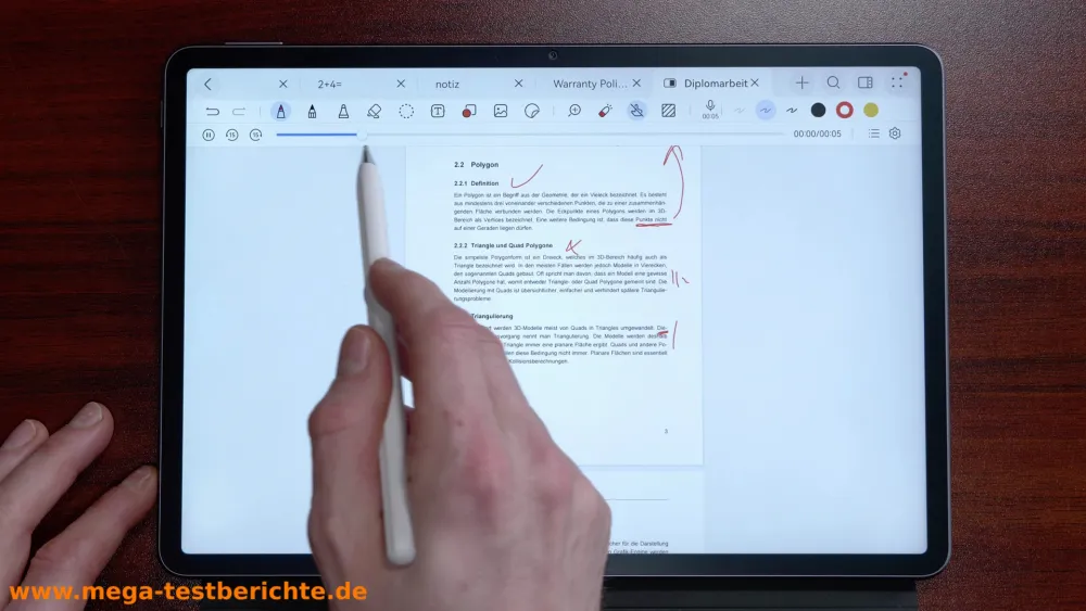 HUAWAI MatePad 11.5 S 2026 - Dokumente Audiokommentar aufzeichnen