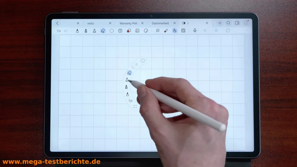 HUAWAI MatePad 11.5 S 2026 - Schnellmenü