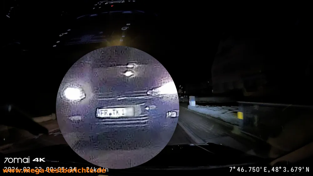 70mai A810S - Nummernschild bei Nacht 4