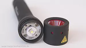 LED LENSER P5.1 im Test - Taschenlampe geöffnet, LED