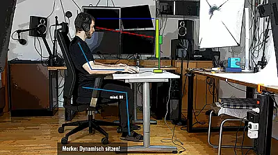 Ergonomie am Schreibtisch beim Sitzen