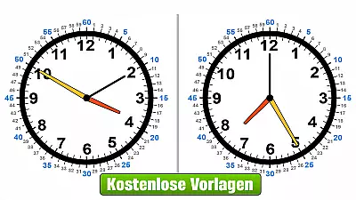 Lernuhren - Kostenlose Vorlagen