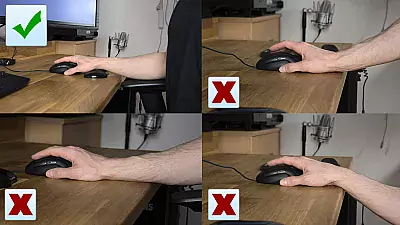 Ergonomie Position des Handgelenks mit der Maus