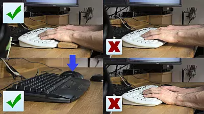 Ergonomie Position des Handgelenks mit der Tastatur