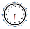 Uhr mit Stundenzeiger - 6 Uhr